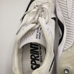 Nike White Track Spike with Black Swoosh